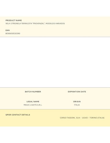 Vela citronela terracota "provenzal", modelos variados