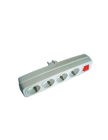 Multiconector 4 tomas 2p + t 16 a 250 v con interruptor luminoso, blanco (retractilado)