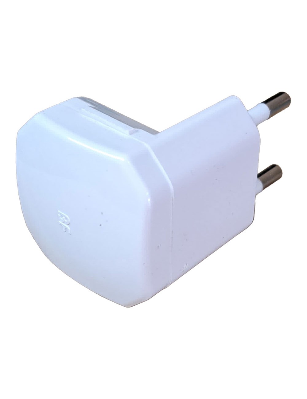 Clavija 2p 10 a 250 v acodada 90° blanco (retractilado)