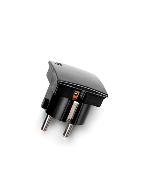 Clavija 2p+t salida lateral 4,8 mm negra (retractilado)