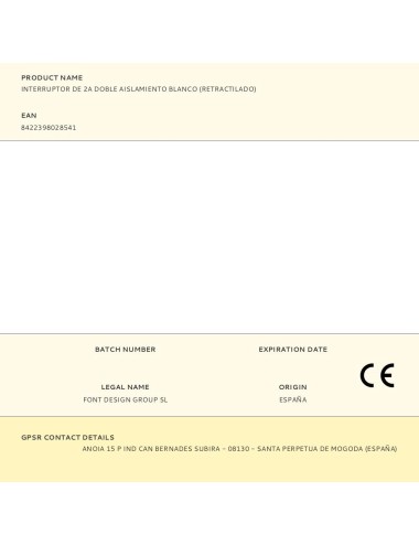 Interruptor de 2a doble aislamiento blanco (retractilado)