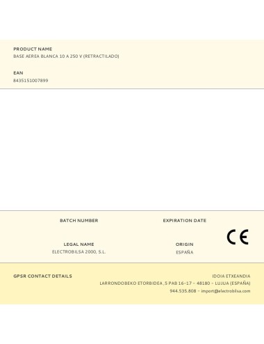 Base aerea blanca 10 a 250 v (retractilado)