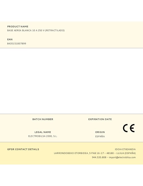 Base aerea blanca 10 a 250 v (retractilado)