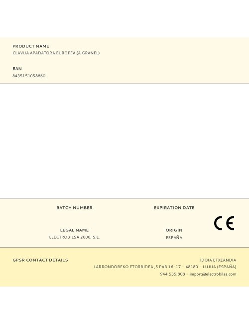 Clavija apadatora europea (a granel)