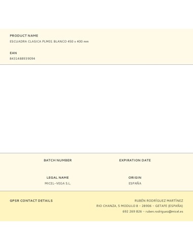 Escuadra clasica plm01 blanco 450 x 400 mm