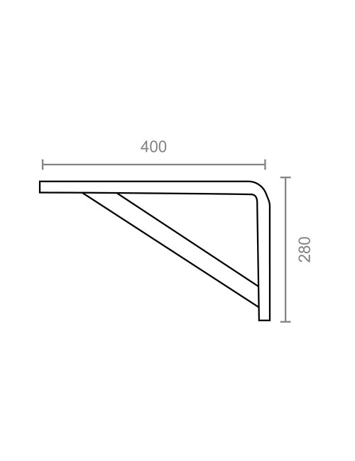 Escuadra reforzada plm04 blanco 400 x 280 mm