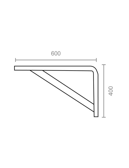 Escuadra reforzada plm04 blanco 600 x 400 mm