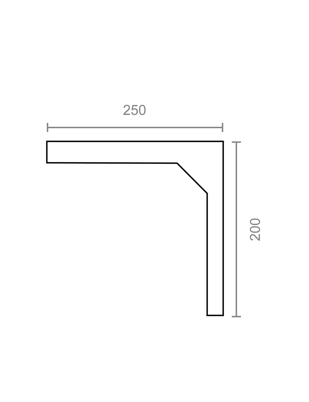 Escuadra super plm03 blanca 250 x 200 mm