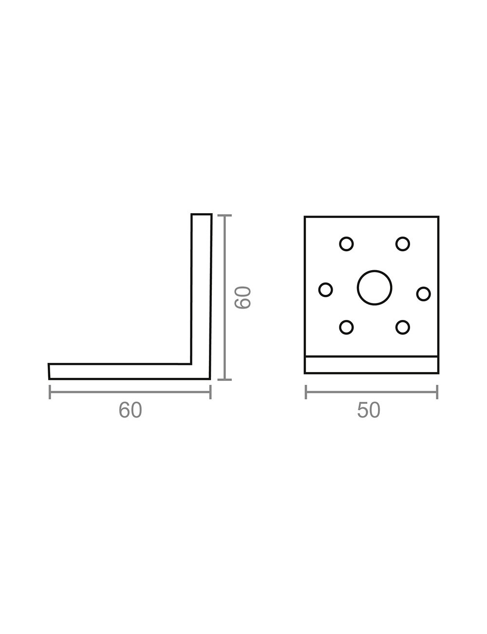 Angulo pesante an13 zincado 60 x 60 x 50 mm