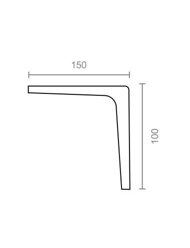Escuadra aluminio plm07 blanca 150 x 100 mm