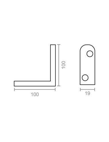 Angulo refuerzo an01 bicromatado 100 x 100 x 19 mm