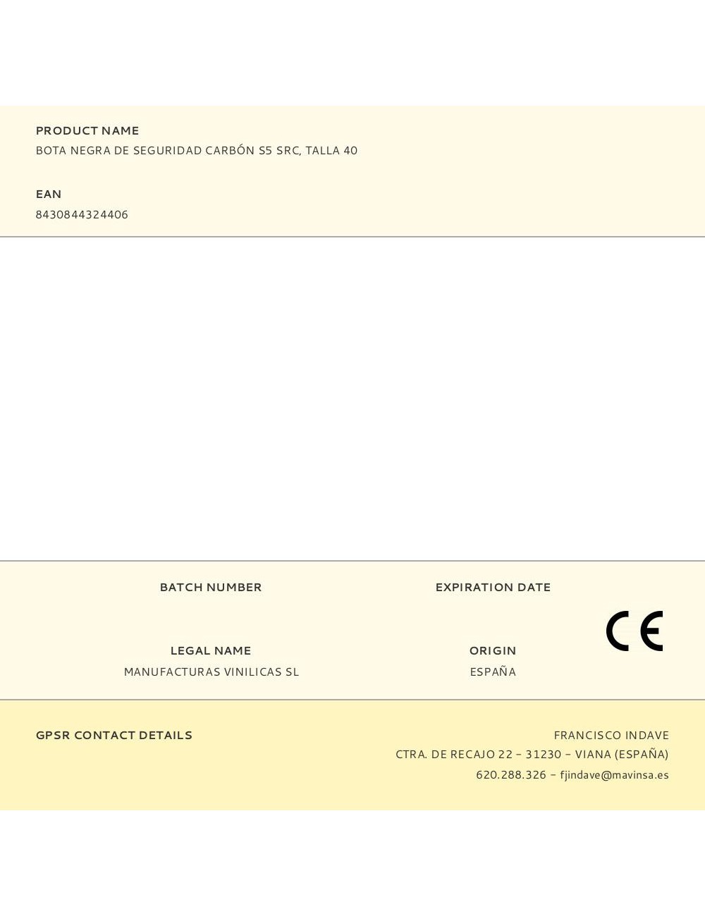 Bota negra de seguridad carbón s5 src, talla 40