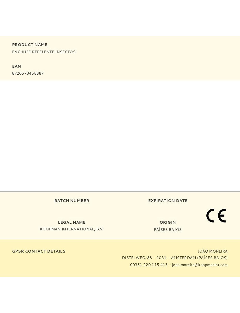 Enchufe repelente insectos