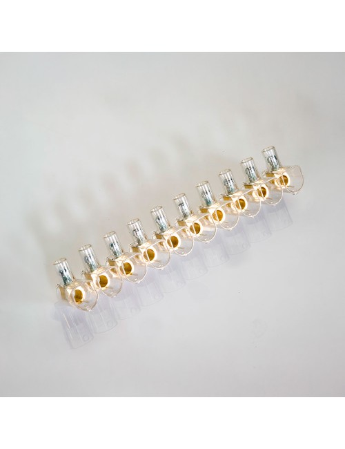 Regleta ciega transparente 10 polos 10 mm