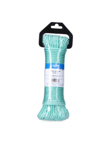 Cordón trenzada polipropileno verde / blanco, calibre 4,5 mm x 15 m