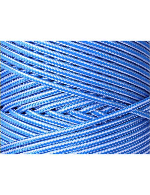 Cordón trenzado polipropileno azul / blanco, calibre 5 mm x 200 m