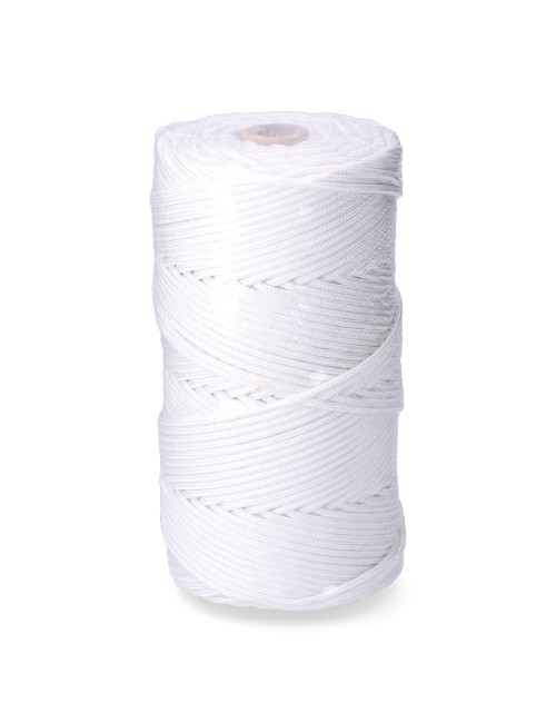Cordón trenzado polipropileno blanco, calibre 5 mm x 200 m