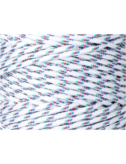 Cordón trenzado polipropileno tricolor, calibre 5 mm x 200 m