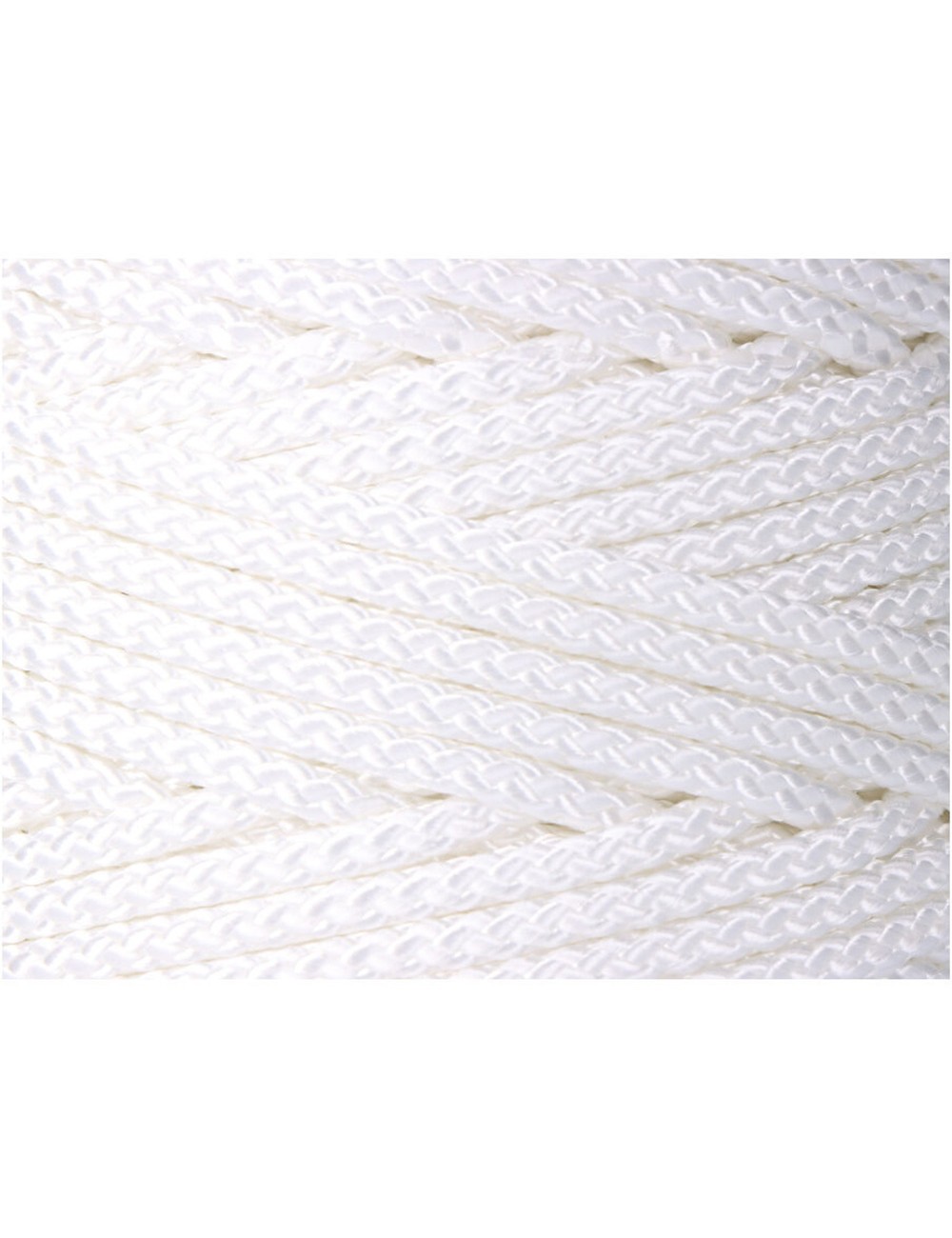 Cordón trenzado poliéster granete blanco, calibre 5 mm x 200 m