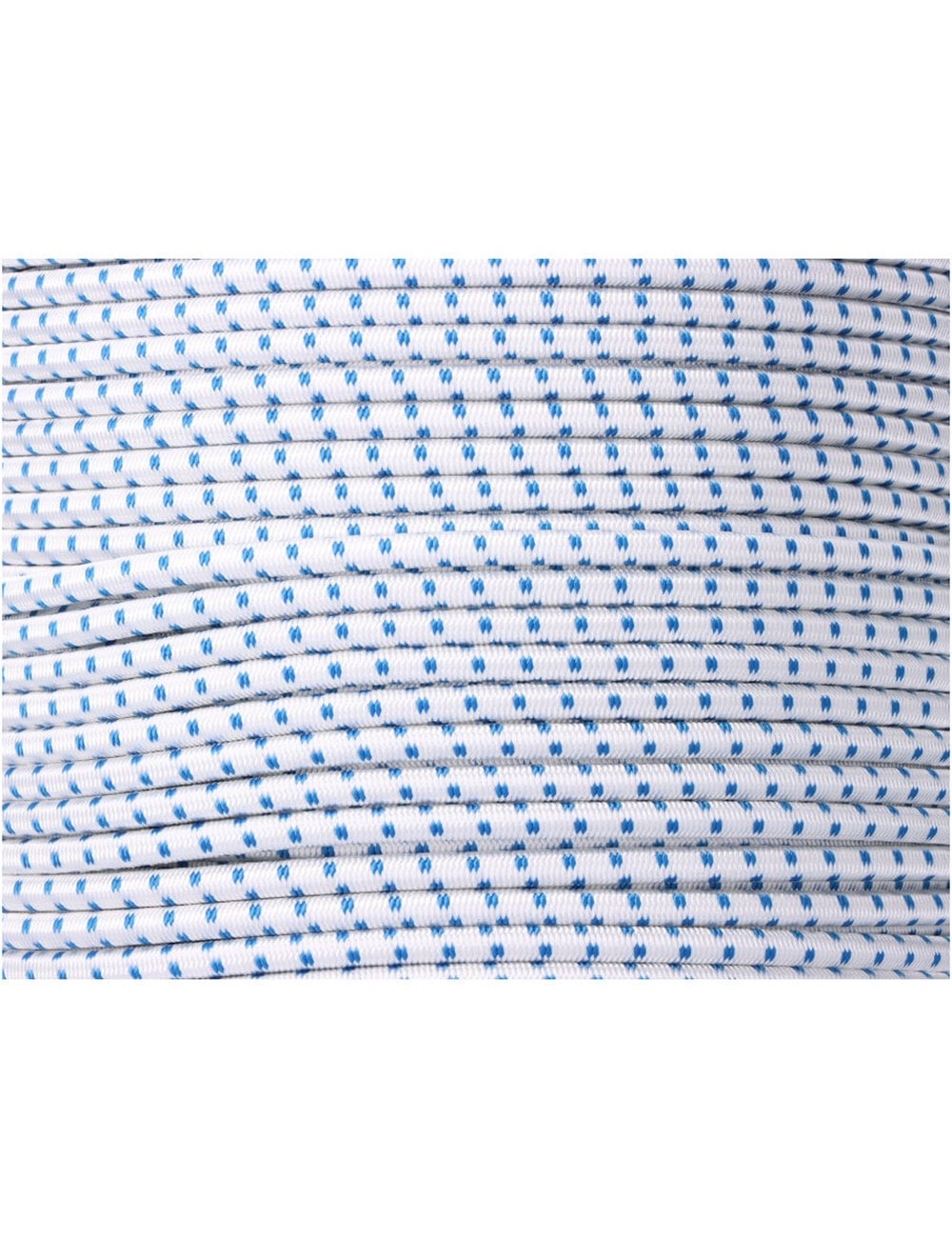 Cuerda de goma elástica blanca / azul poliéster calibre 6 mm x 200 m