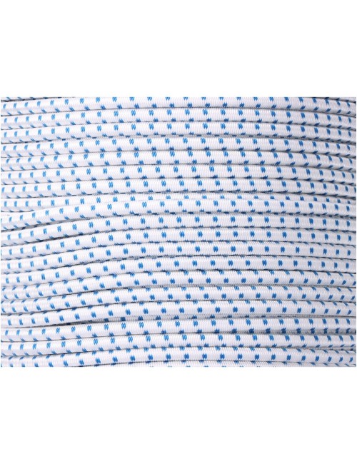 Cuerda de goma elástica blanca / azul poliéster calibre 8 mm x 200 m