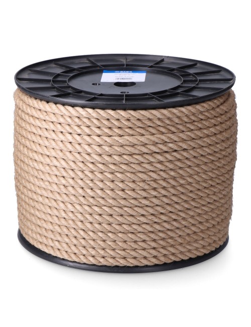 Cuerda yute natural 3 cabos calibre 8 mm x 200 m