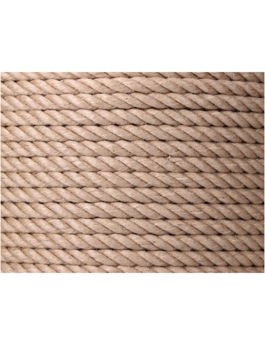 Cuerda yute natural 3 cabos calibre 8 mm x 200 m