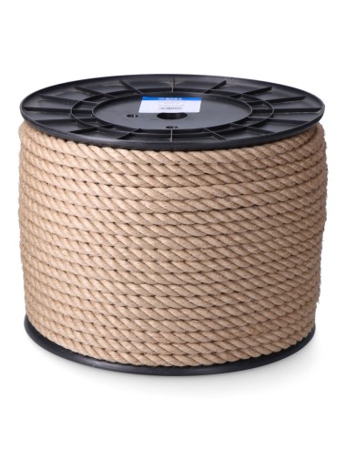 Cuerda yute natural 3 cabos calibre 16 mm x 100 m