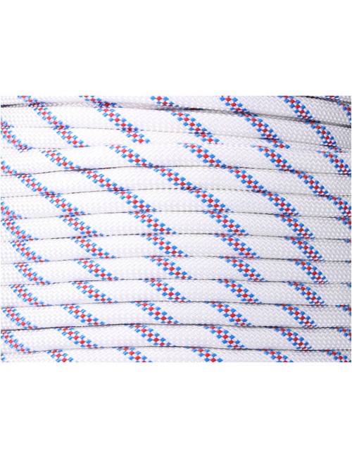 Cuerda driza trenzado poliéster blanco distintivo, calibre 8 mm x 200 m