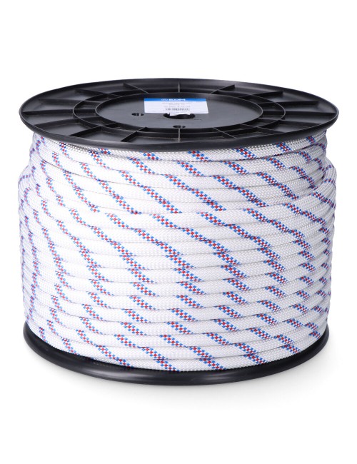 Cuerda driza trenzado poliéster blanco distintivo, calibre 16 mm x 100 m