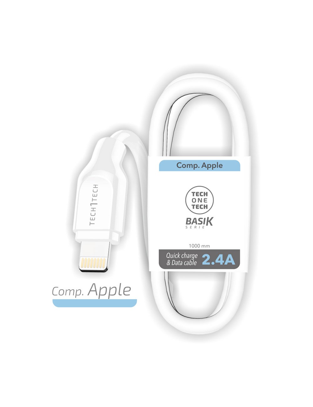 Cable usb-a a lightning 1 m blanco