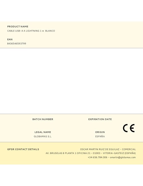 Cable usb-a a lightning 1 m blanco