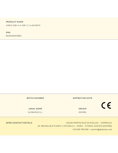 Cable usb-a a usb-c 1 m blanco