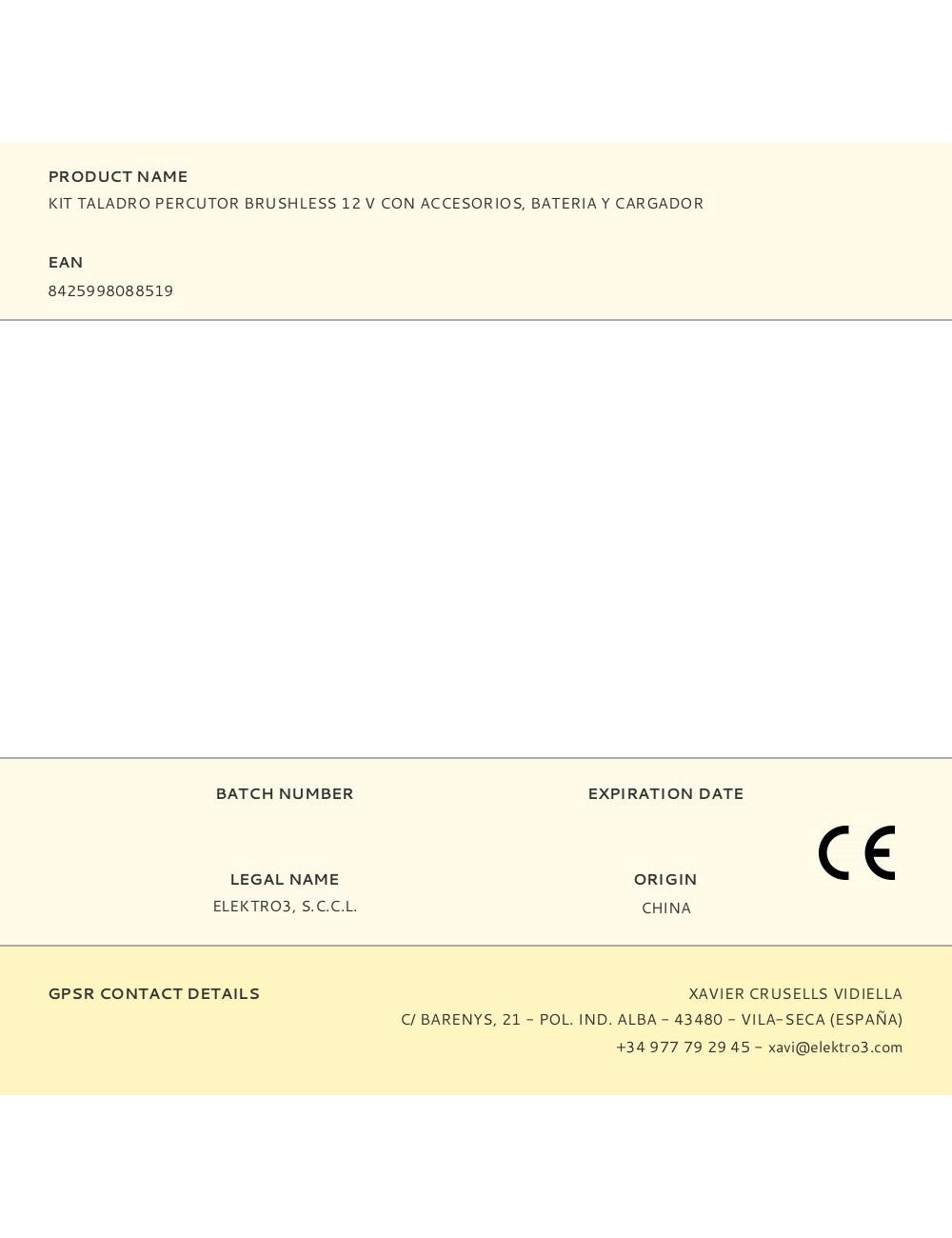 Kit taladro percutor brushless 12 v con accesorios, bateria y cargador