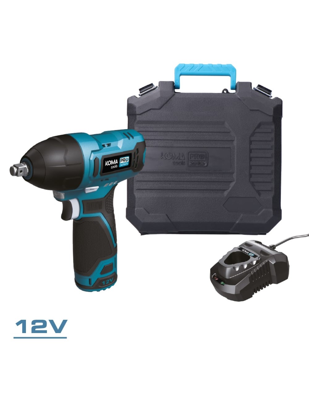 Kit llave de impacto 12 v con bateria y cargador