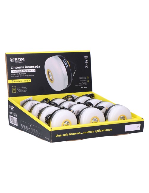Linterna imantada led 260 lm 3cct 6500 / 7000 / 2900 k ip44 3 w bateria recargable 1100 mah ø 66 x 40 mm