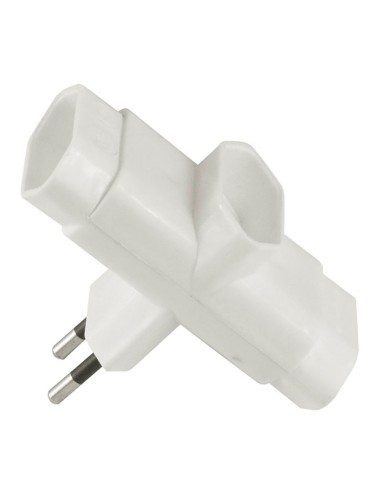 Clavija triple lateral 2p 10a 250 v~ blanca