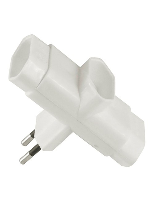 Clavija triple lateral 2p 10a 250 v~ blanca