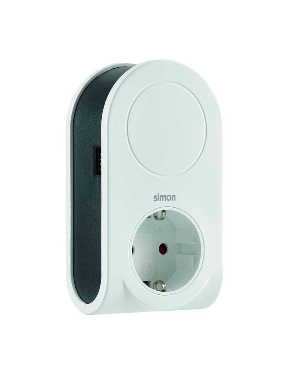 Adaptador 3 conectores usb + 1 usb a + 1 toma schuko 16a 250 v~ blanco