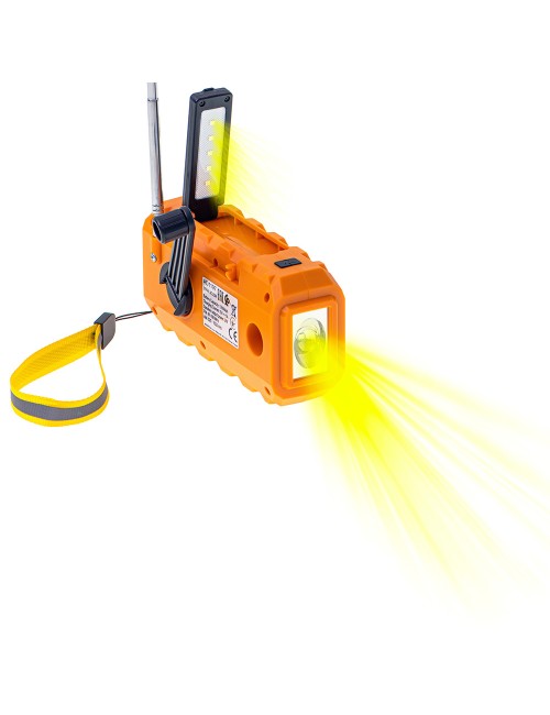 Radio solar con manivela ad 1197, 15,5 x 5 x 8 cm