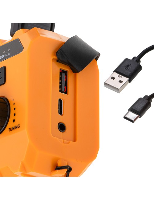 Radio solar con manivela ad 1197, 15,5 x 5 x 8 cm