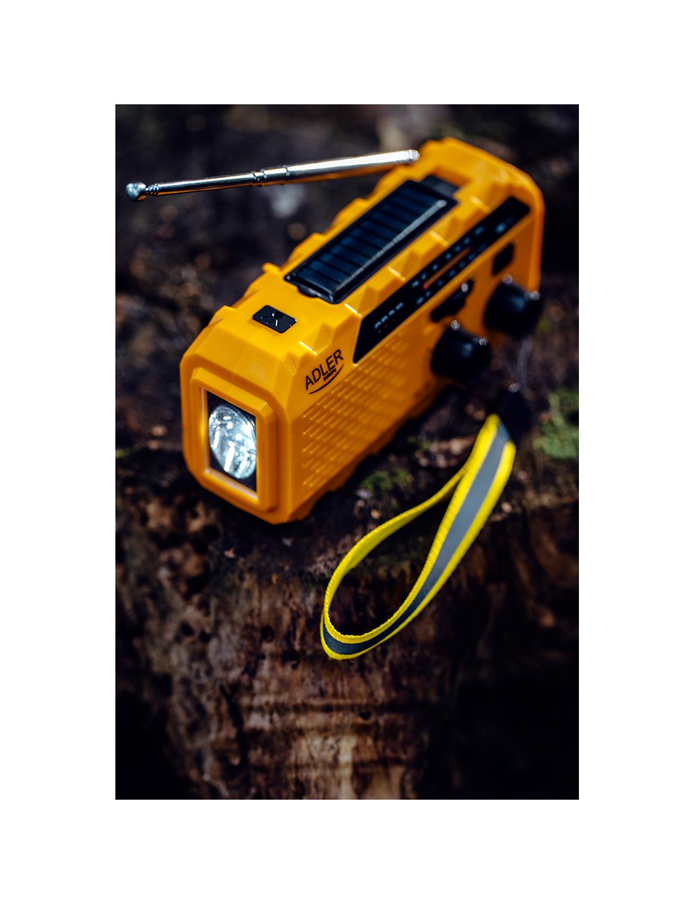 Radio solar con manivela ad 1197, 15,5 x 5 x 8 cm