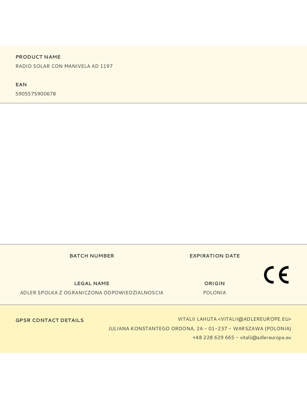 Radio solar con manivela ad 1197, 15,5 x 5 x 8 cm