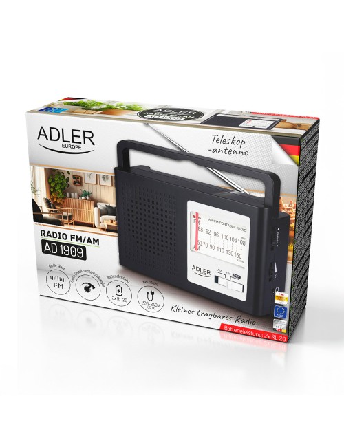 Radio am/fm ad 1909, 15,5 x 21 x 6 cm