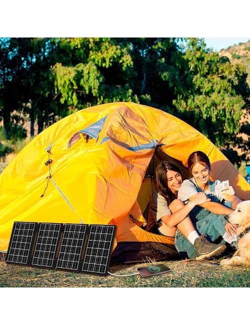 Paneles solares plegables con salida usb a y c, 15 w