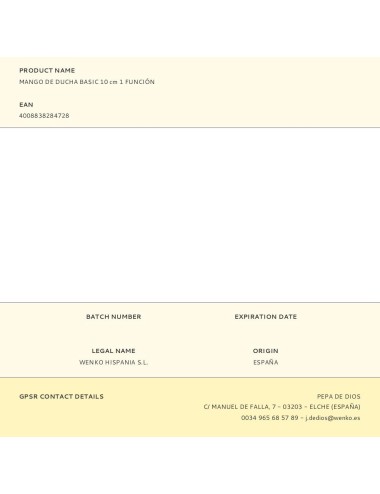 Mango de ducha basic 10 cm 1 función