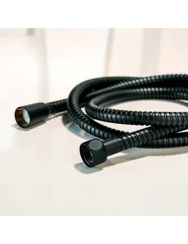 Flexo de ducha de acero inoxidable 150 cm negro