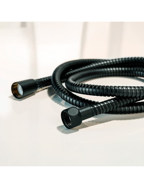 Flexo de ducha de acero inoxidable 150 cm negro