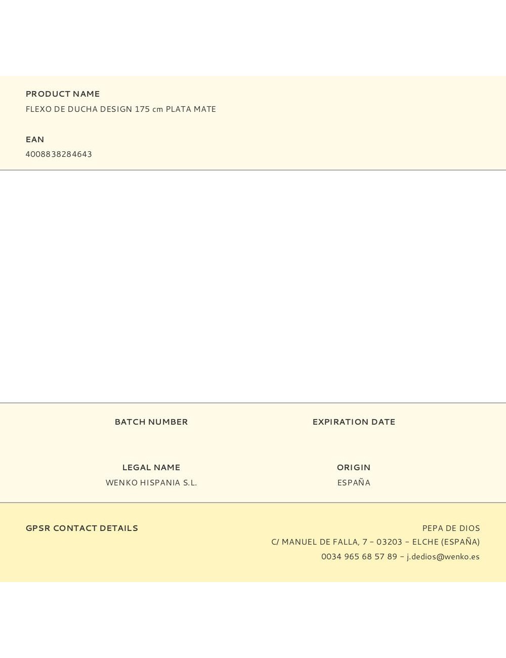 Flexo de ducha design 175 cm plata mate