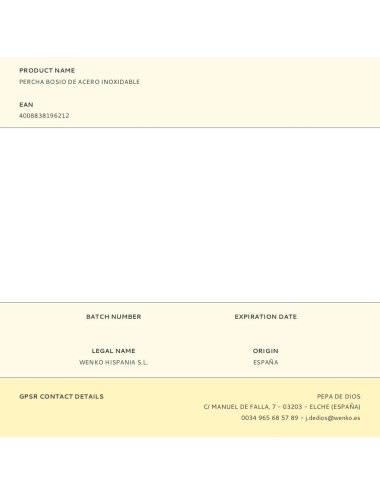 Percha bosio de acero inoxidable